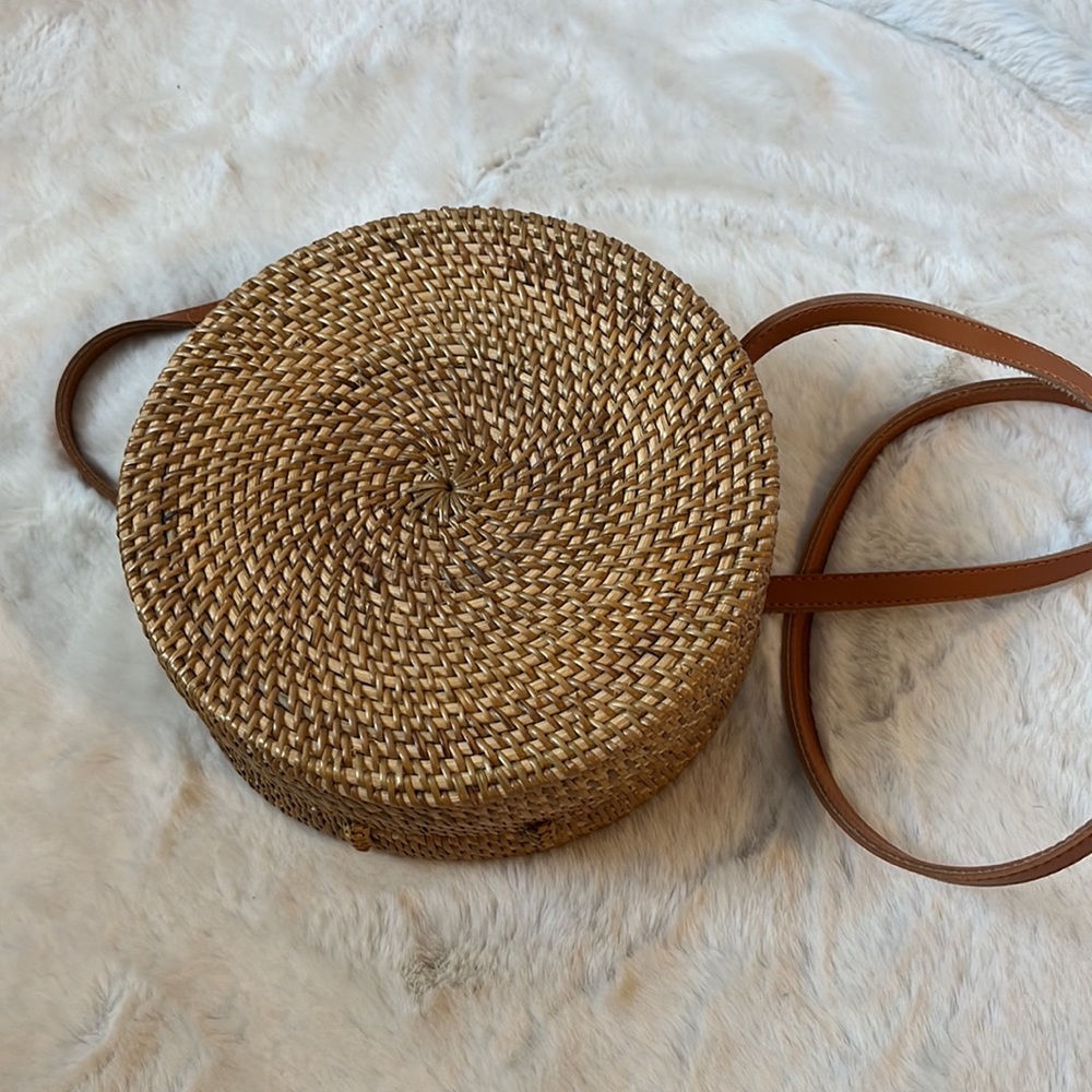 Round Rattan Crossbody Purse - image 8